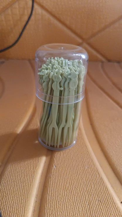 Plastic Fruit Forks Cake Dessert Forks Mini Forks (50 Pcs Set) Your Brand