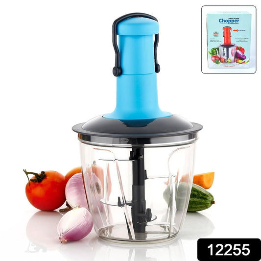 6 Blades Manual Hand-Press Vegetable Chopper (1100 ML / Mix Color) Your Brand
