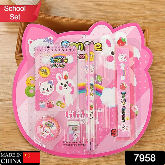 8 in1 Mix Stationery Gift Set for Kids, Stationary Set Including Pencil Ruler Rubber Pencil Sharpener, Pencil Cover, School, Office Product Gift Your Brand