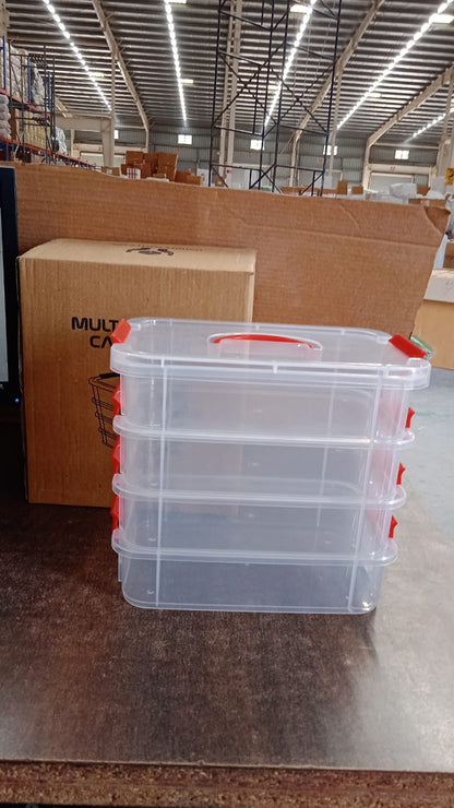 4-Layer Transparent Multipurpose Plastic Storage Box Your Brand
