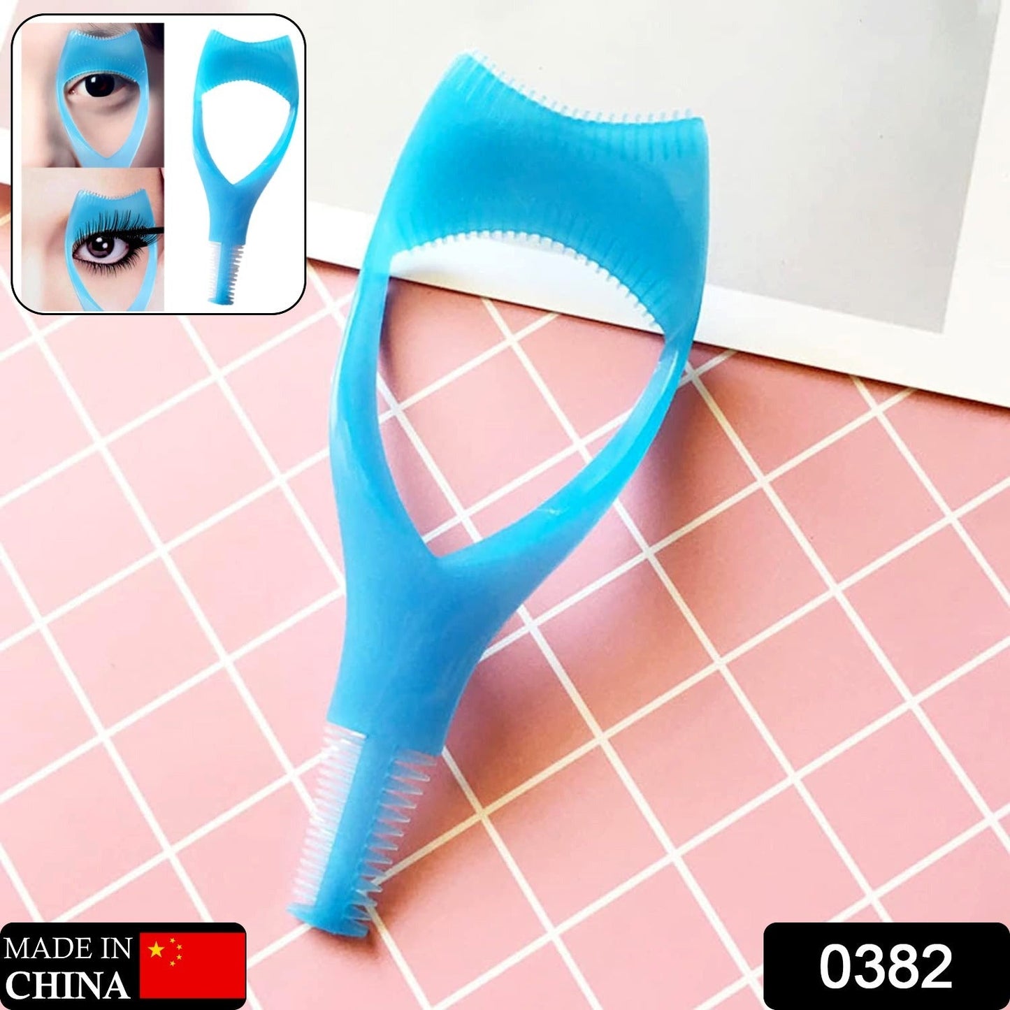 3-in-1 Plastic Eyelash Tool: Mascara Guide, Brush & Curler (1 Pc) Your Brand