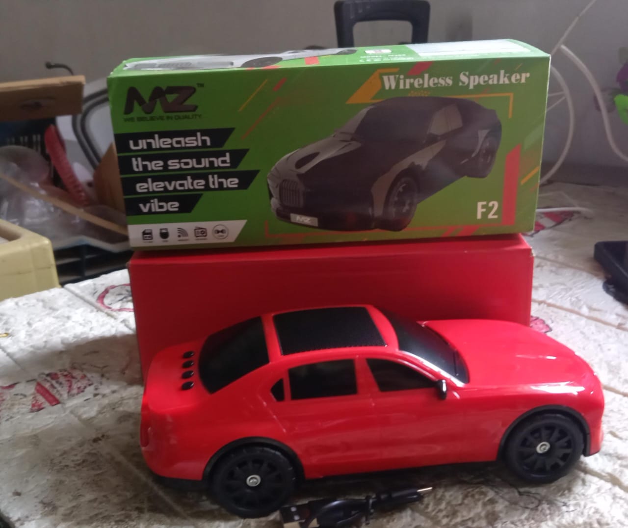 Wireless Bluetooth Speaker Portable Car Shape Music Speaker Support Bluetooth, TF Card, USB, Fm Radio Function Unique Shape Car Speaker Your Brand