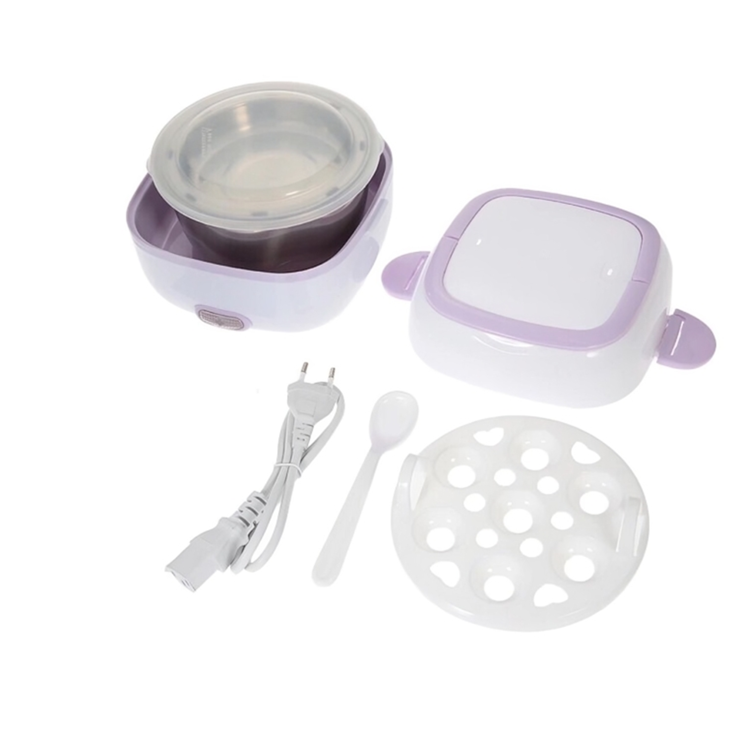 Electric Lunch Box Portable Food Warmer Food Heating Lunch Box Removable Food-Grade Stainless Steel Compartments, 220V 200W, for Car, Truck, office  Your Brand