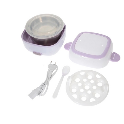 Electric Lunch Box Portable Food Warmer Food Heating Lunch Box Removable Food-Grade Stainless Steel Compartments, 220V 200W, for Car, Truck, office  Your Brand