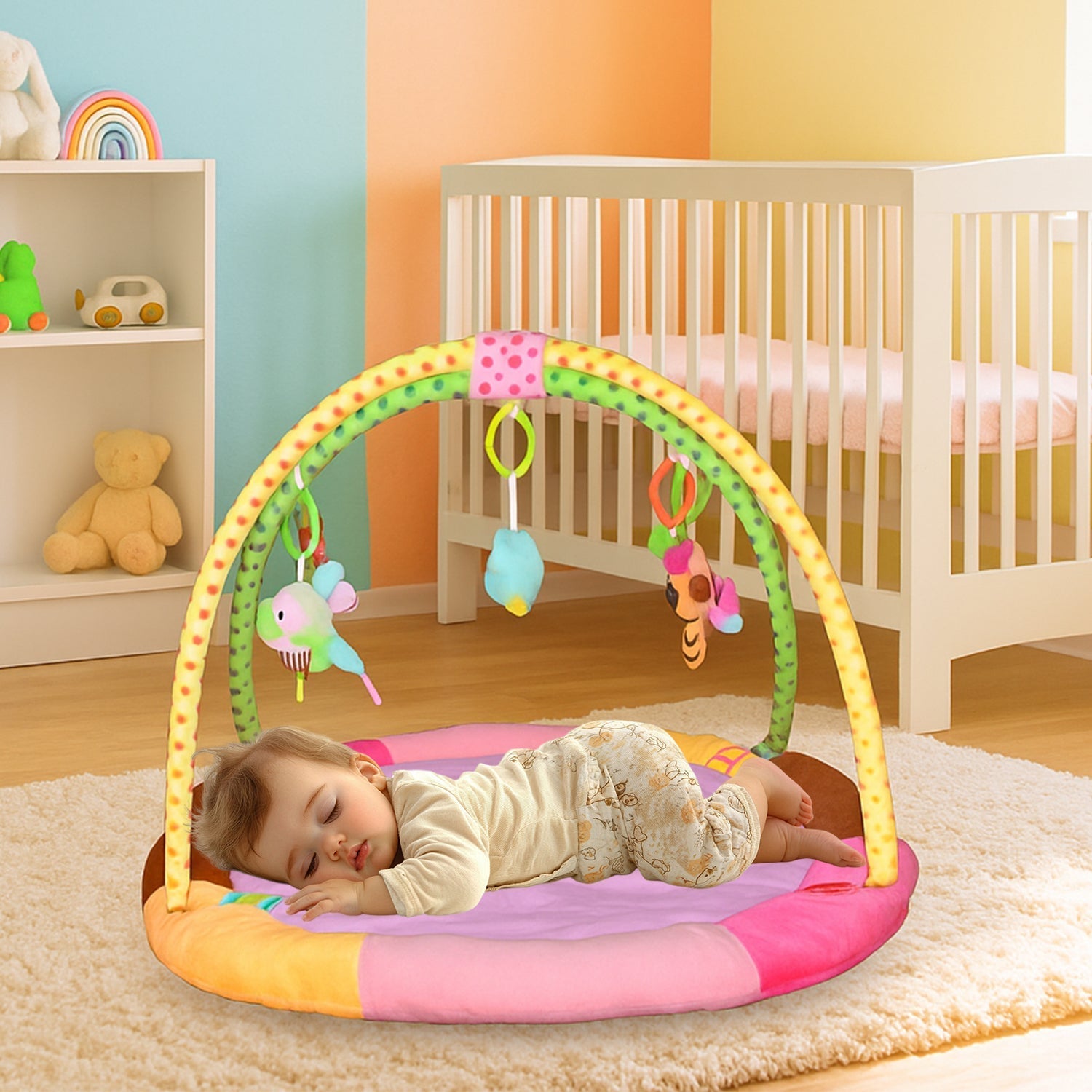 Multipurpose Baby Play Gym and Sleeping Mat (Mix Design / 1 Pc) Your Brand