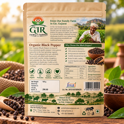 Organic Black Pepper (Kali Mirch)