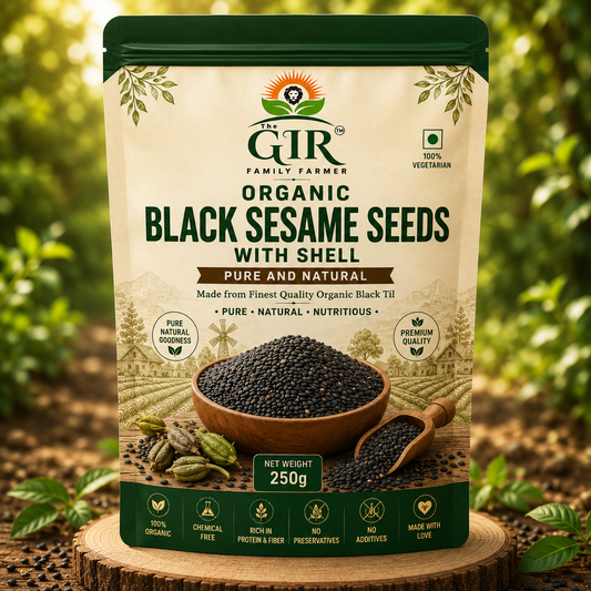 Organic Black Sesame Seeds with Shell - Pure and Natural