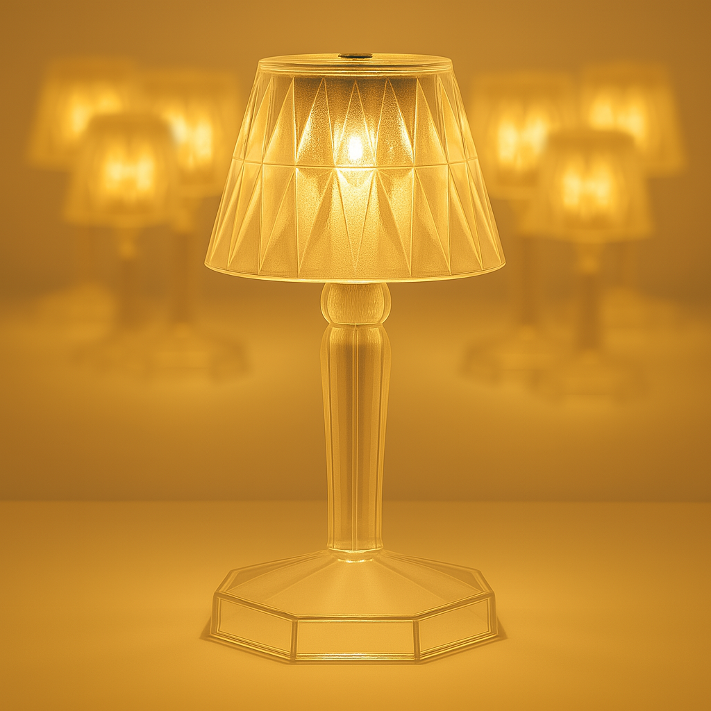 2in1 Transparent Mini Crystal Table Lamp with Reflection Light Your Brand