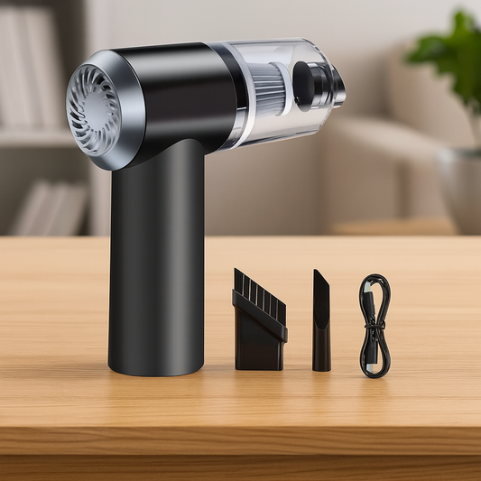 2 in 1 Wireless Vacuum Cleaner – 120W Handheld USB Rechargeable for Home & Car (1 Pc) Your Brand