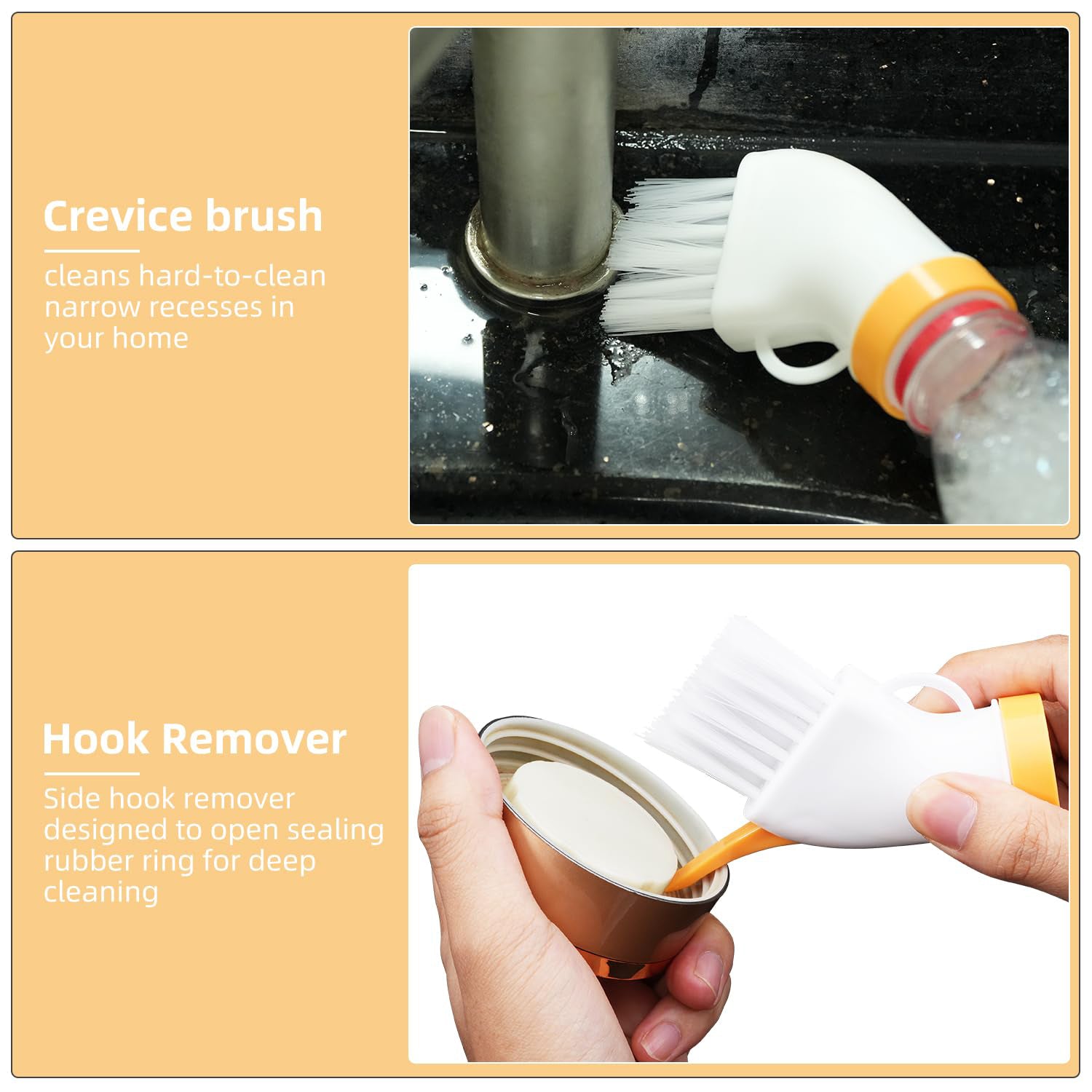 Multipurpose Bottle-Attachable Cleaning Brush for Kitchen and Bathroom (1 Pc) Your Brand