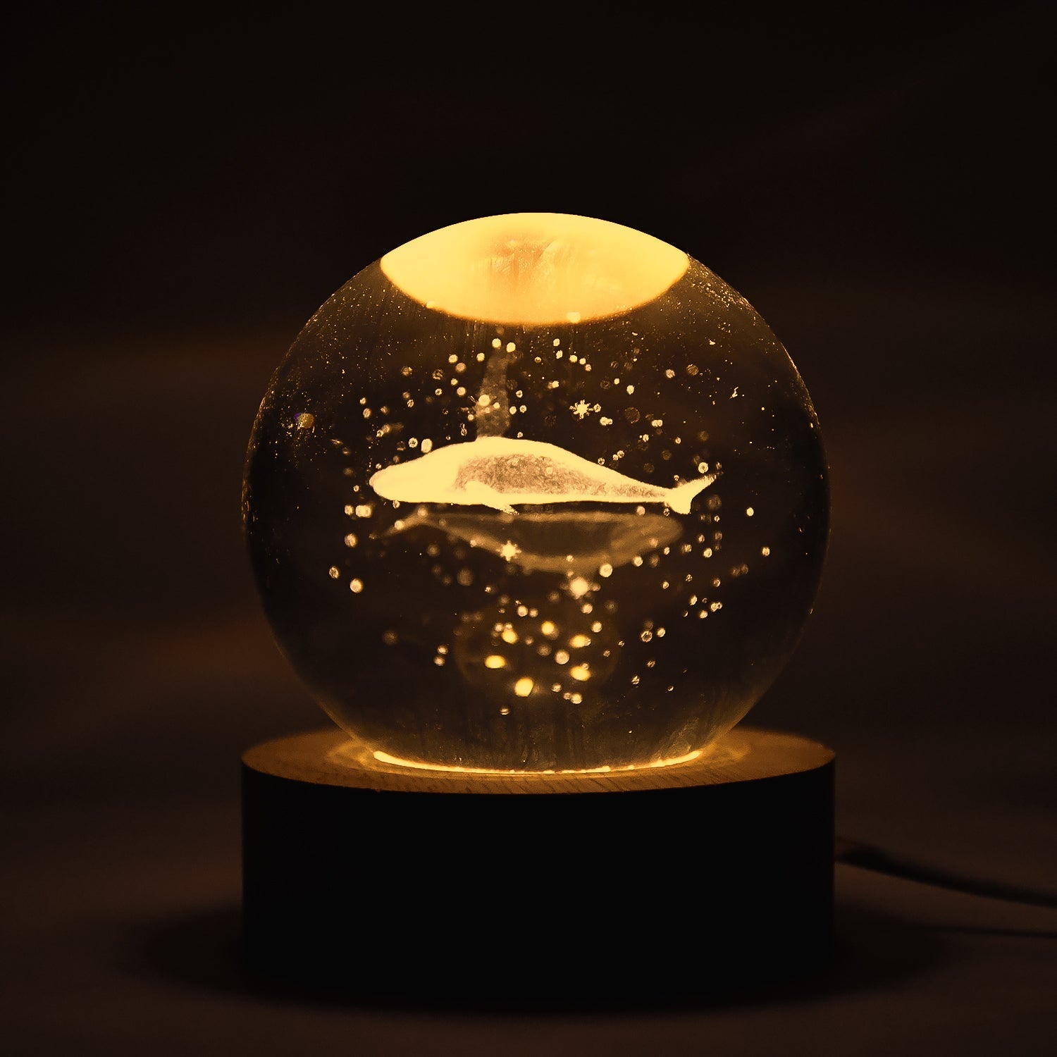 Fish 3D Crystal Ball lamps With Base (1 Pc) Your Brand