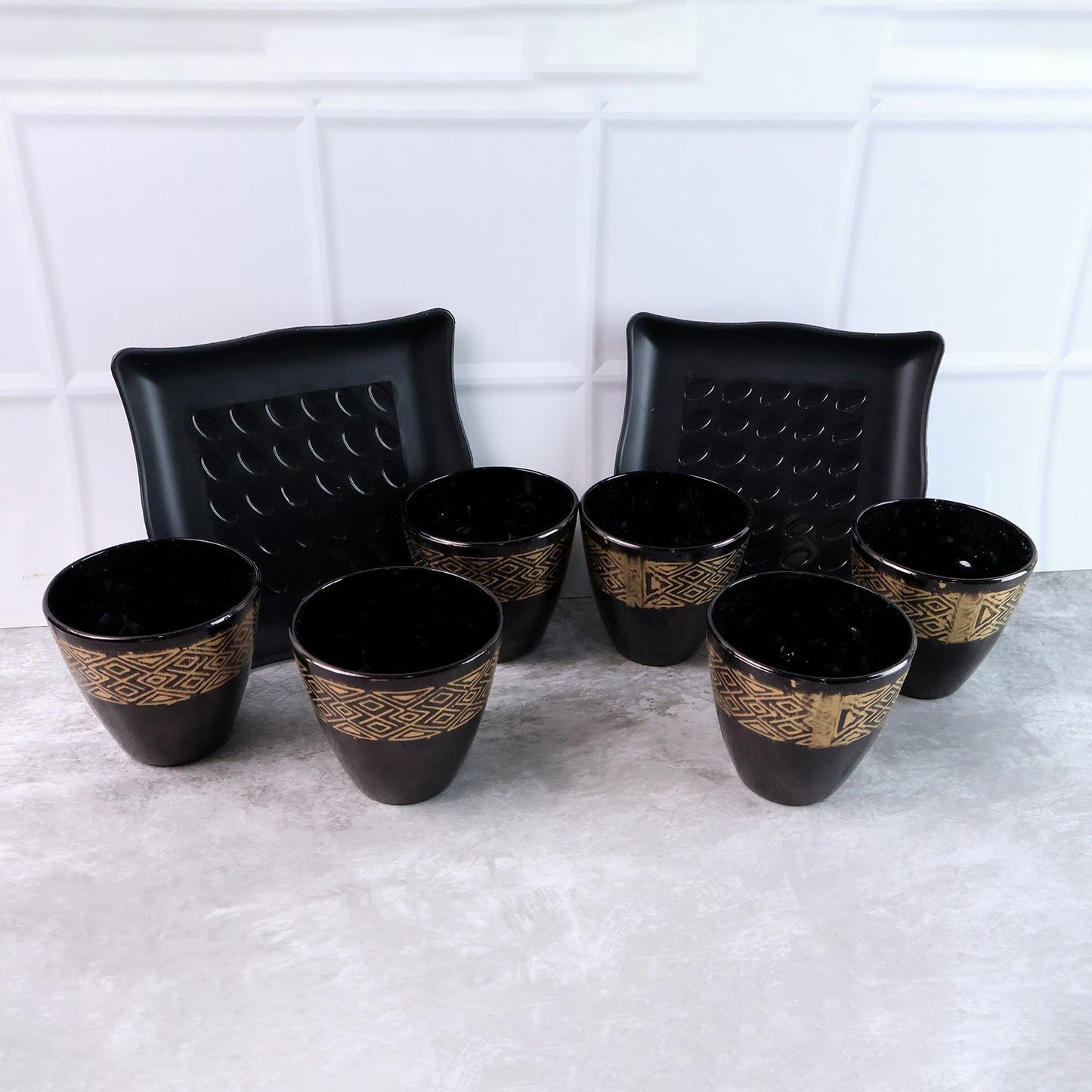 2 Bowl & 6 Glass Snake Set ( 8 Pc Set ) Your Brand
