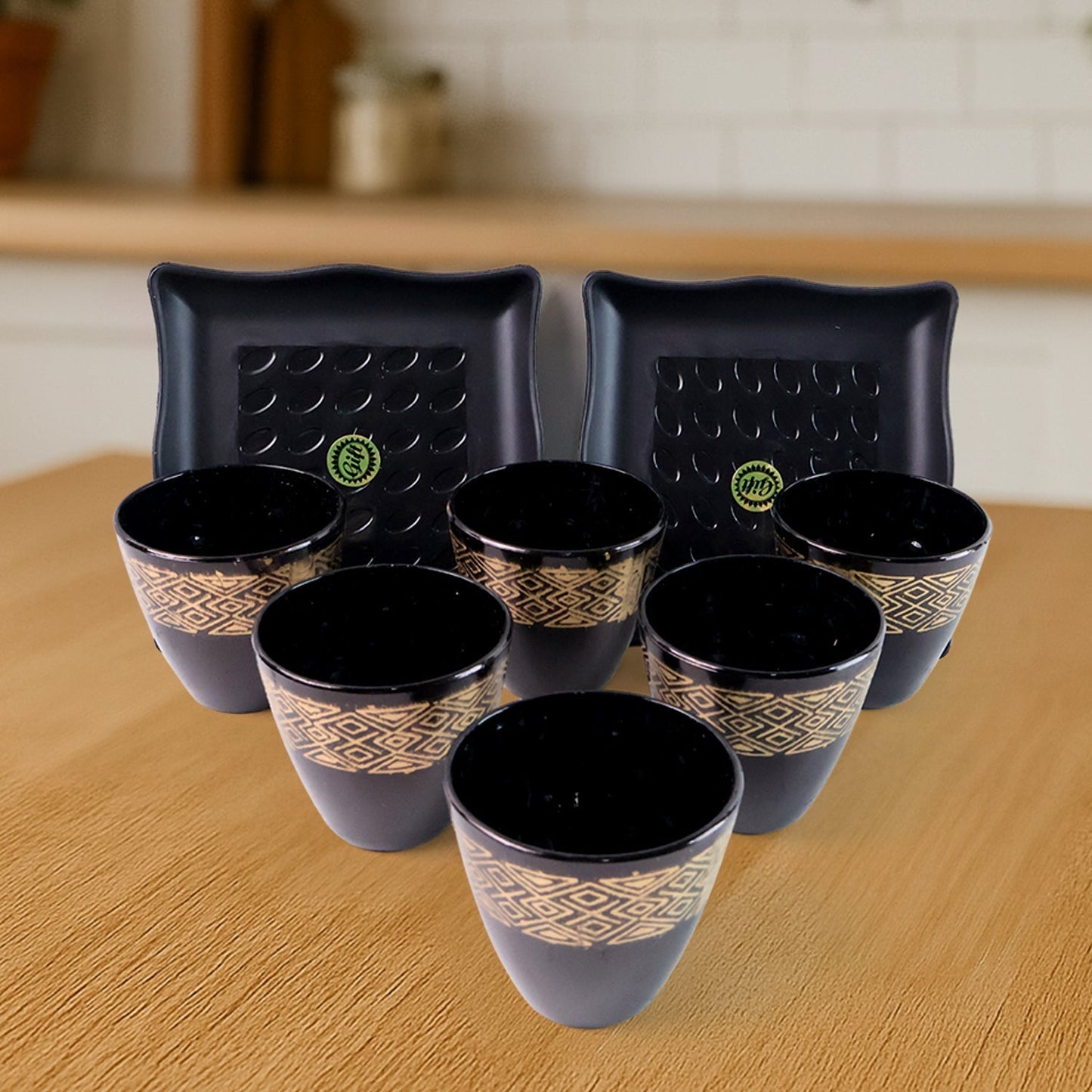 2 Bowl & 6 Glass Snake Set ( 8 Pc Set ) Your Brand