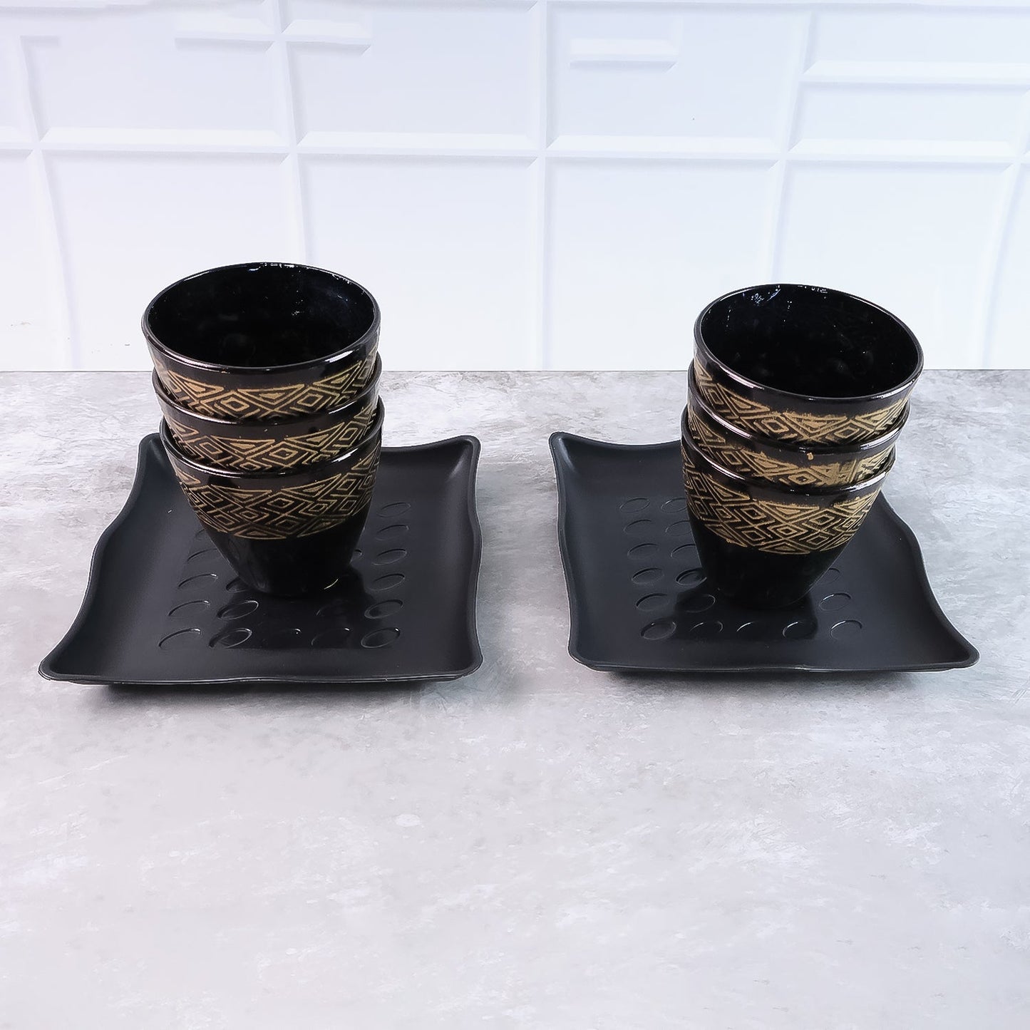 2 Bowl & 6 Glass Snake Set ( 8 Pc Set ) Your Brand