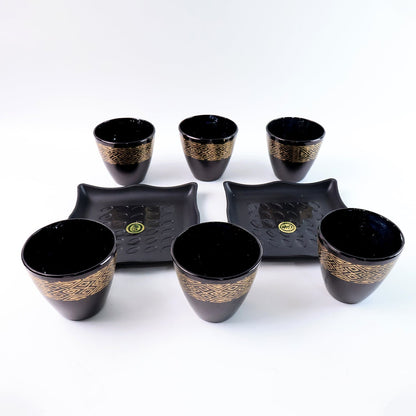 2 Bowl & 6 Glass Snake Set ( 8 Pc Set ) Your Brand