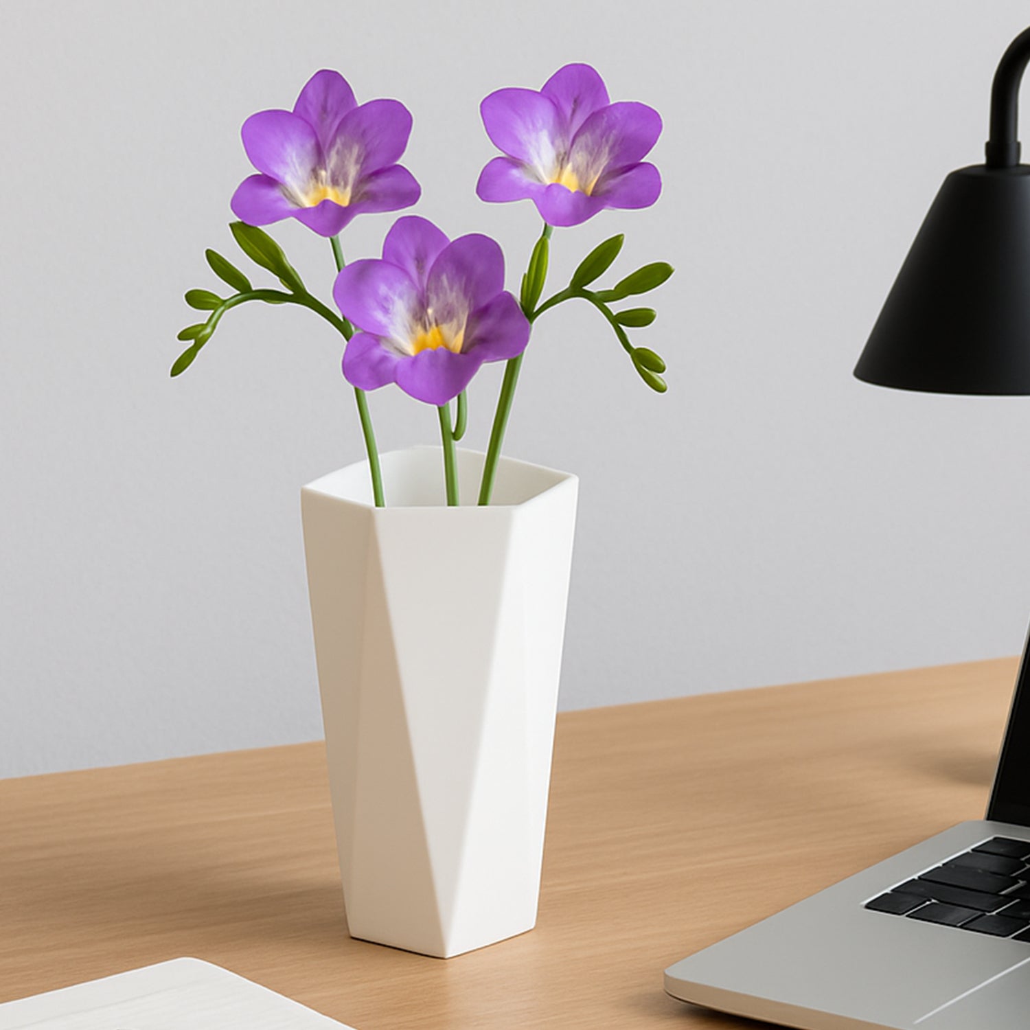Modern Geometric Hexagon Plastic Flower Vase (1 Pc) Your Brand