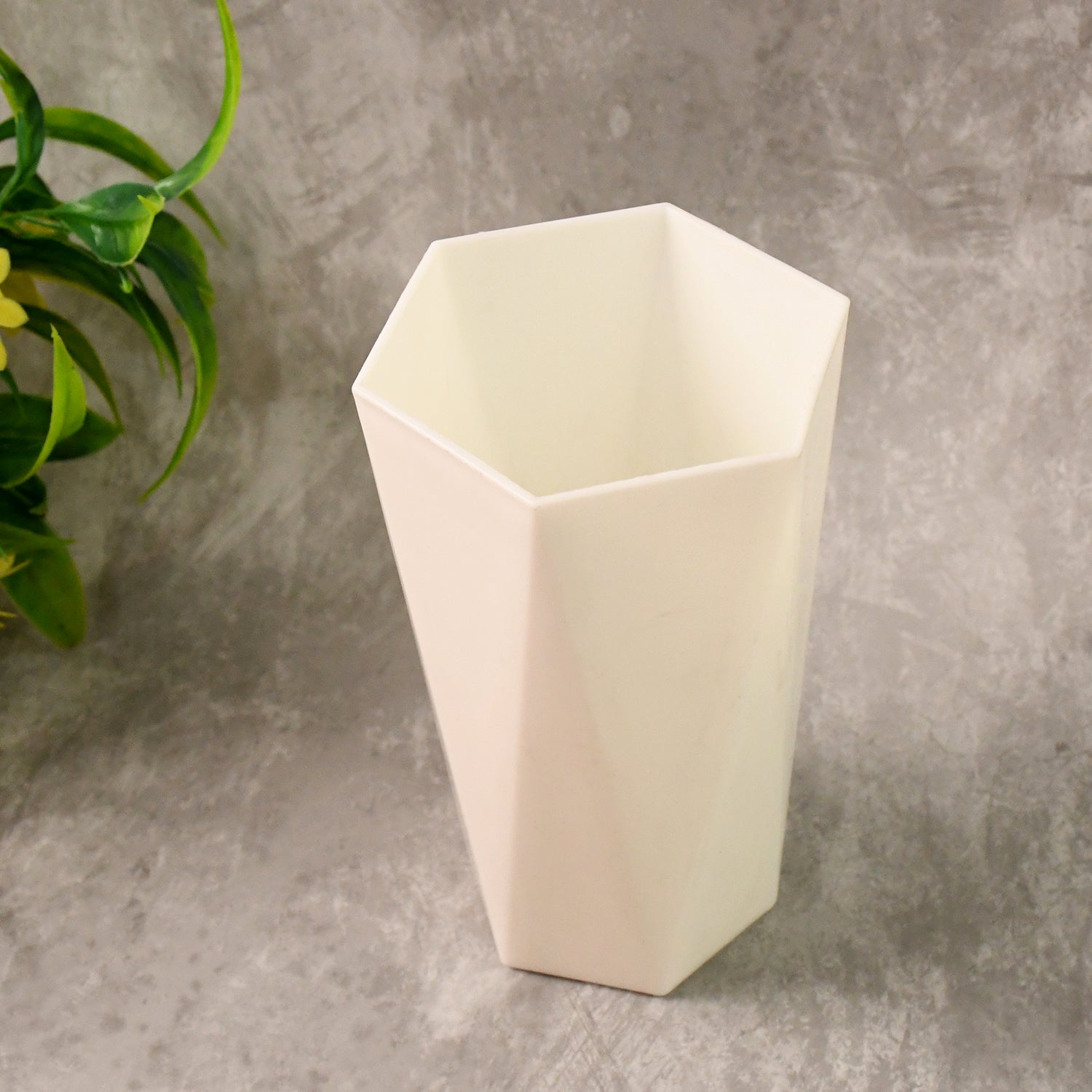 Modern Geometric Hexagon Plastic Flower Vase (1 Pc) Your Brand