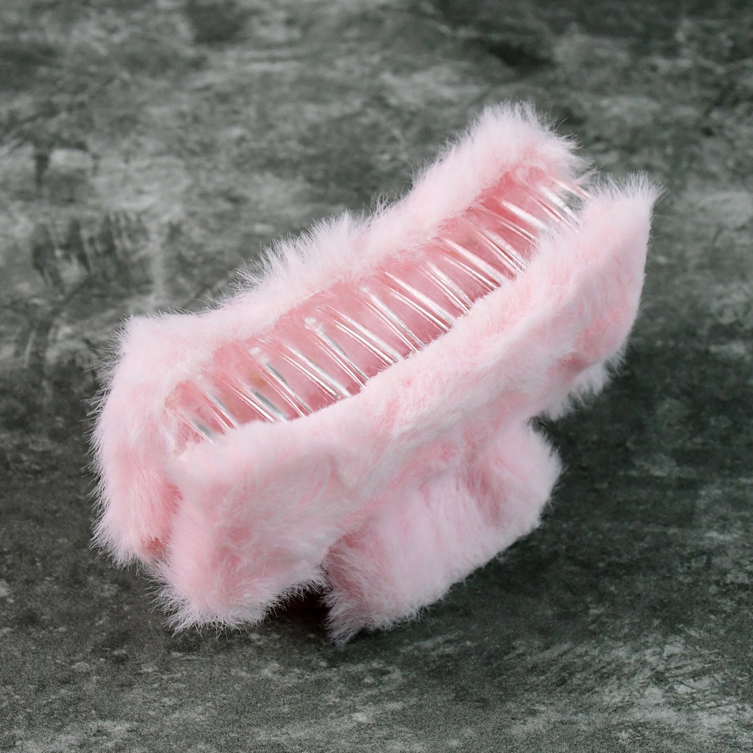 Big-Size Soft Faux Fur Hair Claw Clips (12 Pc) Your Brand