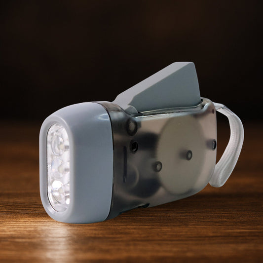 3 LED Hand Press Torch Hand Crank Flashlight Hand Pressing Flashlight Traveling Torch Light Manual Generator, Battery-Free Flashlight (1 Pc) Your Brand