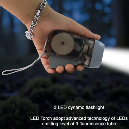 3 LED Hand Press Torch Hand Crank Flashlight Hand Pressing Flashlight Traveling Torch Light Manual Generator, Battery-Free Flashlight (1 Pc) Your Brand