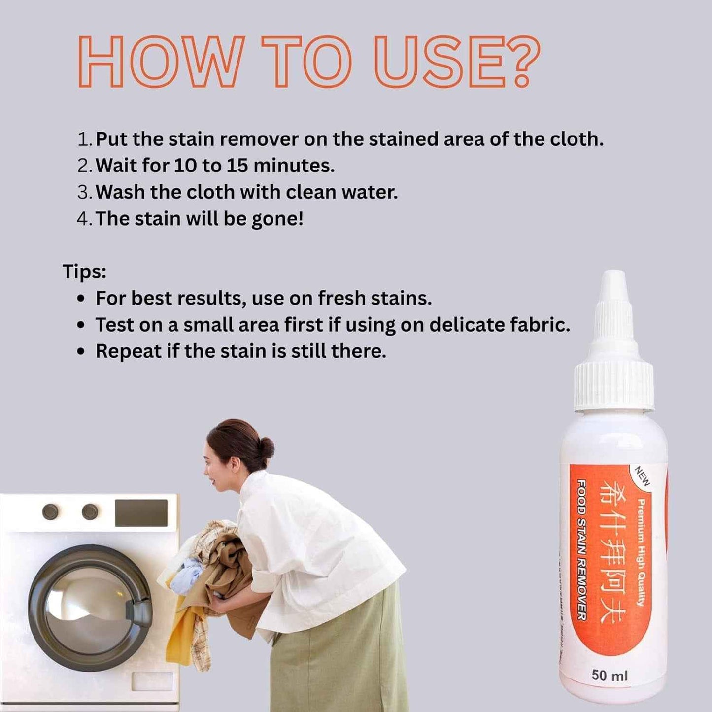 Instant Stain Remover 50ml – Powerful Fabric & Surface Cleaner