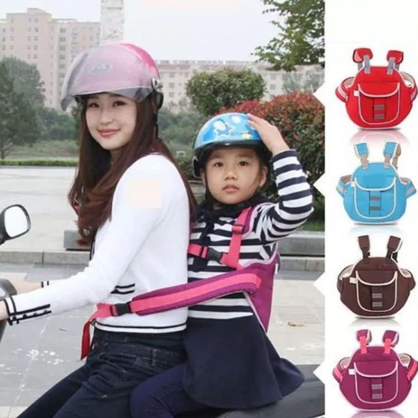 Baby Safety Belt For Kinds Carrier, Children Motorcycle Safety Harness - Child Ride Strap - Kids Vehicle Adjustable Safety Harness Strap for Two Wheeler Bike Horseback Riding Travel (1 Pc) Your Brand