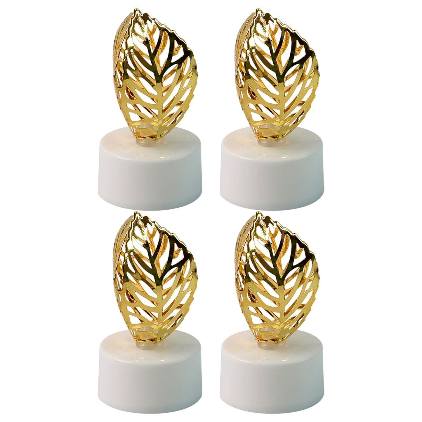 Decorative Golden Leaf Shaped Flameless LED Candles (4 Pc) DeoDap