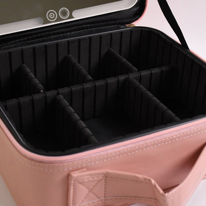 Pink Premium LED Light Makeup Organizer Box (1 Pc) Your Brand