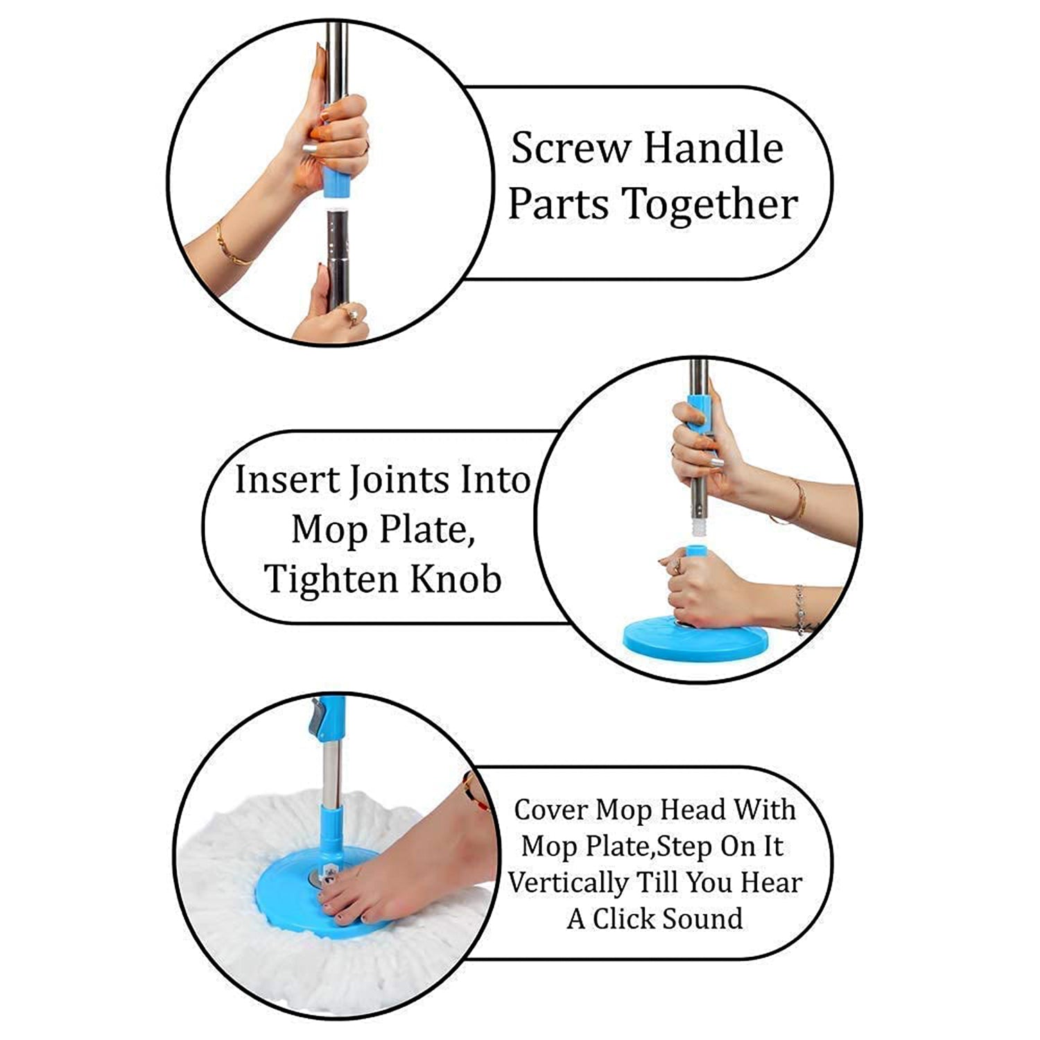 Apex Magic Spin Mop Cleaning Set with Dual Chamber Bucket & Wheels Your Brand