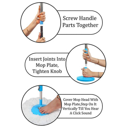 Apex Magic Spin Mop Cleaning Set with Dual Chamber Bucket & Wheels Your Brand