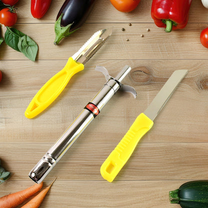 Mishra's 5-Piece Multipurpose LPG Kitchen Combo Set with Gas Pipe, Cylinder Trolley, Knife, Lighter & Peeler Your Brand