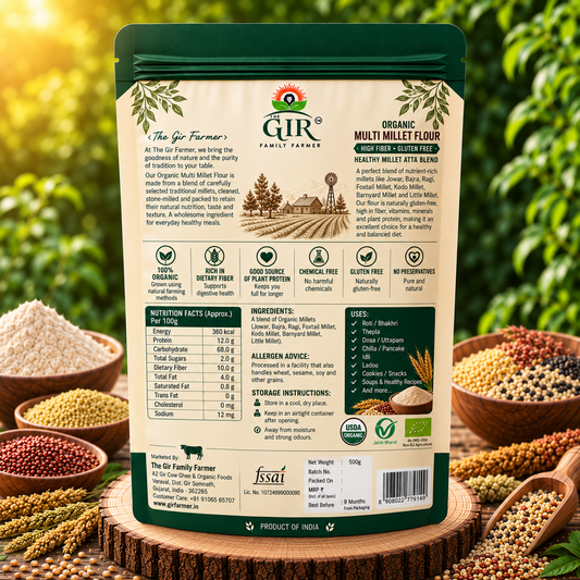 Organic Multi Millet Flour | High Fiber Gluten Free Healthy Millet Atta Blend