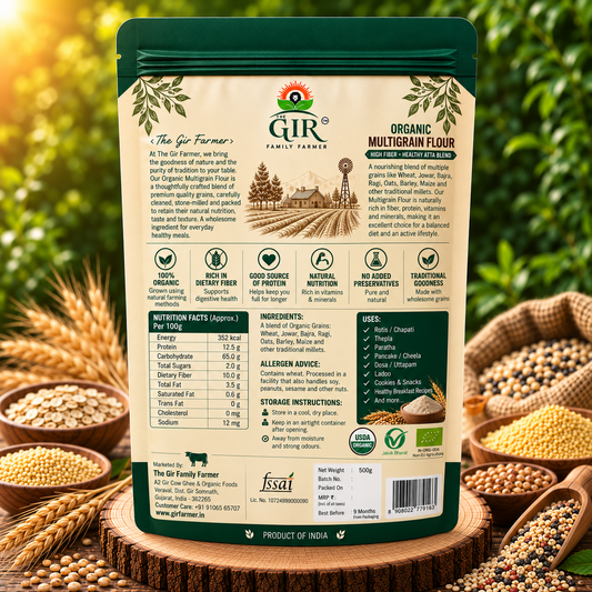 Organic Multigrain Flour | High Fiber Healthy Atta Blend for Daily Nutrition