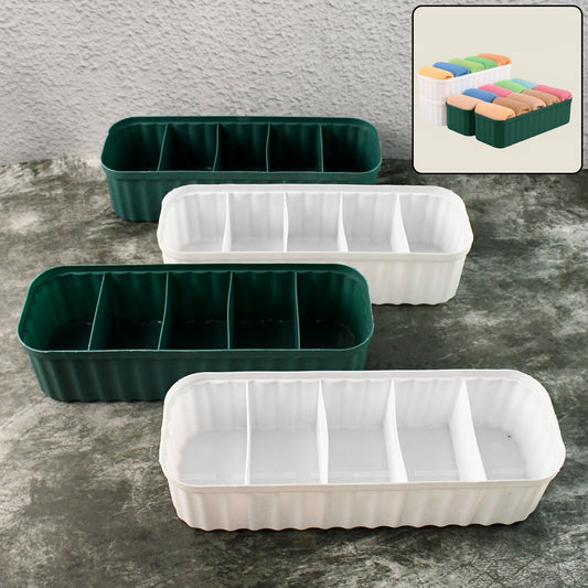 5 Compartments Socks / Handkerchief / Underwear Storage Box Socks Drawer Closet Organizer Storage Boxes (pack of 4) Your Brand