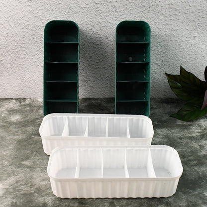 5 Compartments Socks / Handkerchief / Underwear Storage Box Socks Drawer Closet Organizer Storage Boxes (pack of 4) Your Brand