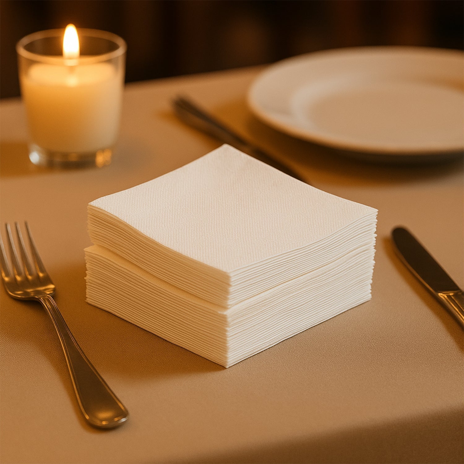 Soft & Absorbent Disposable Tissue Napkins  / Paper (75 Pc) Your Brand
