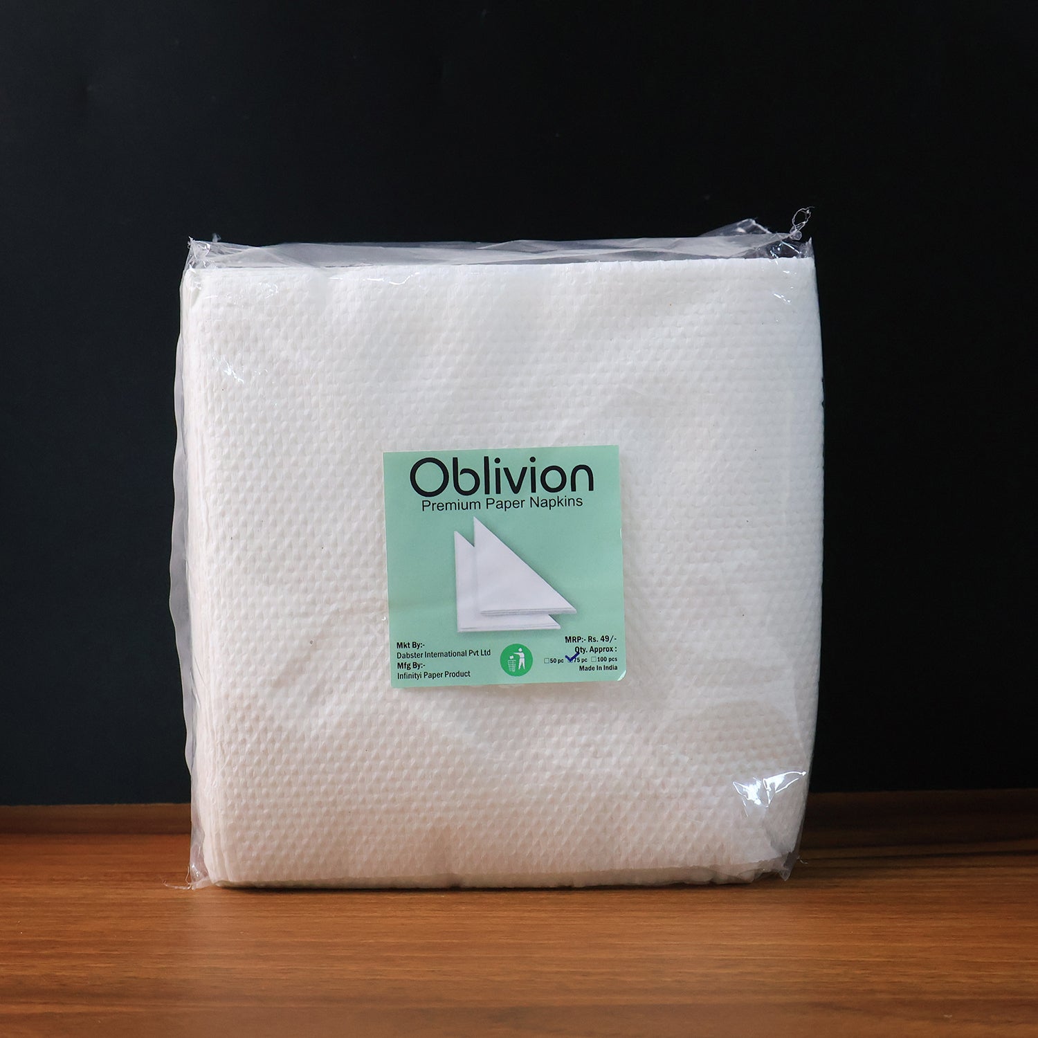 Soft & Absorbent Disposable Tissue Napkins  / Paper (75 Pc) Your Brand
