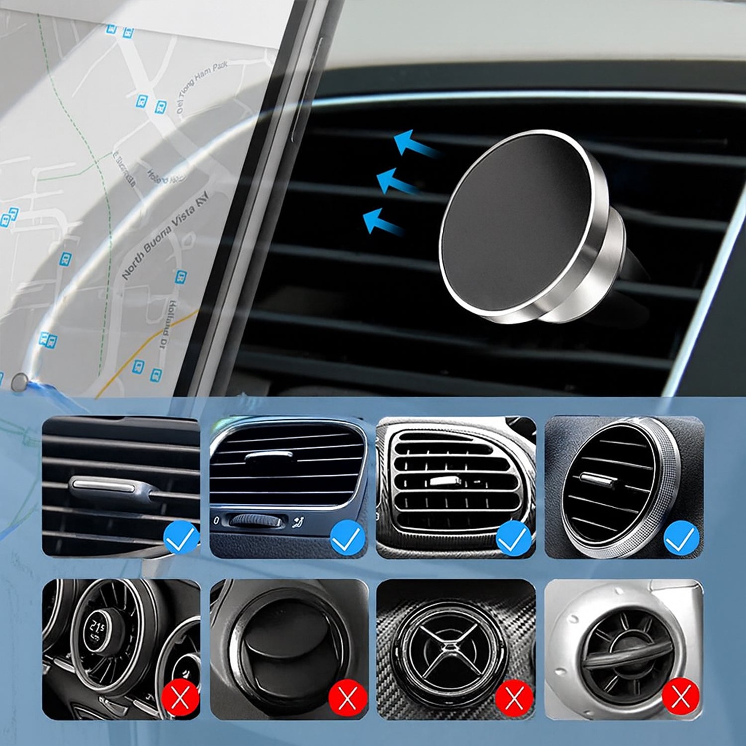 360° Rotating Magnetic Phone Holder Stand (1 Pc) Your Brand