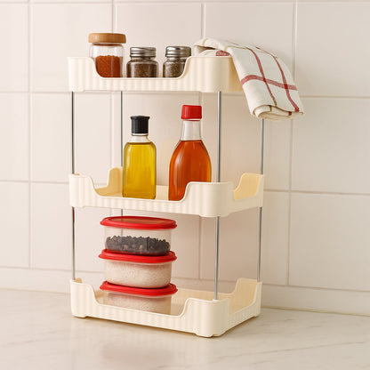 3-Tier Multipurpose Storage Organizer Rack Shelf (1 Set) Your Brand