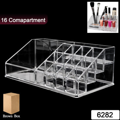 16 Compartment Cosmetic Makeup Jewellery Lipstick Storage Organiser Box, Cosmetic Storage Box Make-up Lipstick Organizer / Lipstick Holder Case  Transparent Your Brand