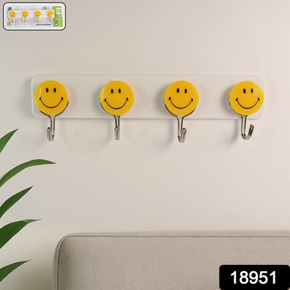 Multipurpose Self-Adhesive 4 hooks for wall Hook (1 Pc) Your Brand