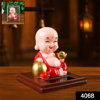 Solar Power Moving Head Buddha Statue Car Ornament (1 Pc / Mix Color) Your Brand
