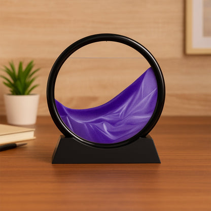 3D Moving Sand Art – Liquid Motion Deep Sea Sandscape with Round Glass Frame (1 Pc) Your Brand