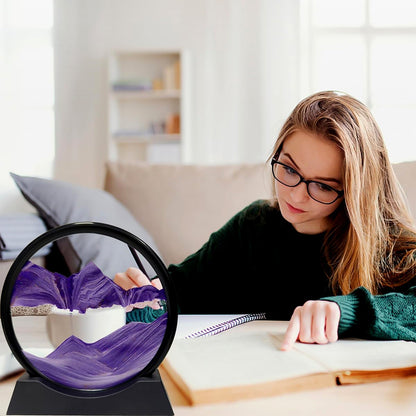 3D Moving Sand Art – Liquid Motion Deep Sea Sandscape with Round Glass Frame (1 Pc) Your Brand