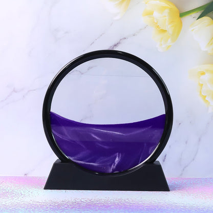 3D Moving Sand Art – Liquid Motion Deep Sea Sandscape with Round Glass Frame (1 Pc) Your Brand