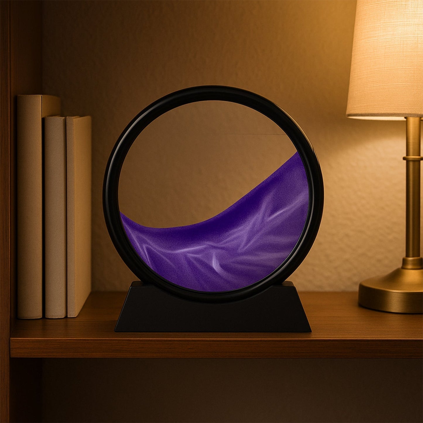 3D Moving Sand Art – Liquid Motion Deep Sea Sandscape with Round Glass Frame (1 Pc) Your Brand