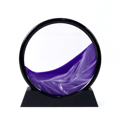 3D Moving Sand Art – Liquid Motion Deep Sea Sandscape with Round Glass Frame (1 Pc) Your Brand