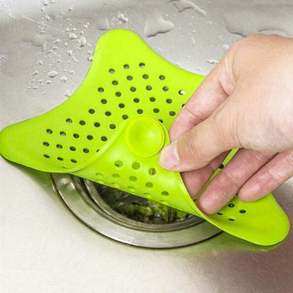 Silicone Star-Shaped Sink Filter & Hair Catcher for Bathroom Drains - Prevents Clogs