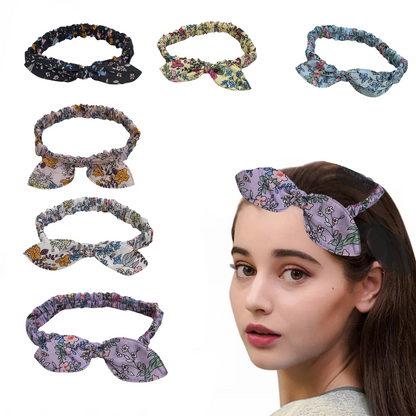 AM5426 Multicolour Rabbit Ear Hair Band - Adjustable, Polyester & Wire for Fashion and Sports