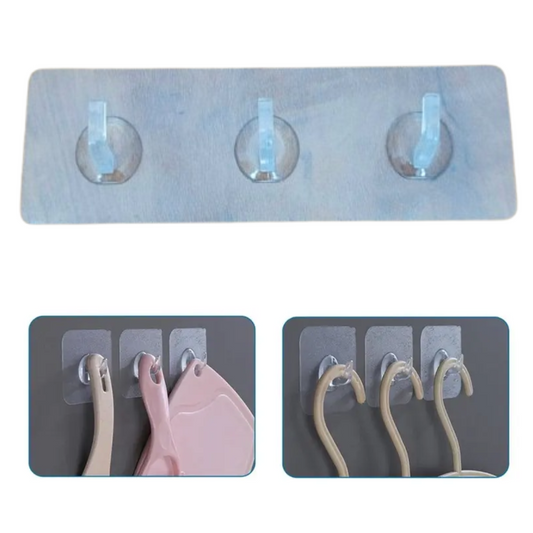 AM5491 Self Adhesive Sticky Wall Hook Patti-3 hooks